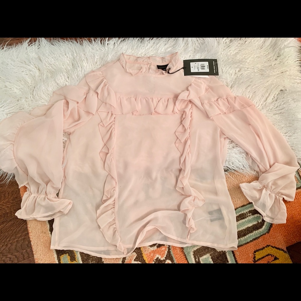 Blush pink ruffle blouse 💕 Who What Wear